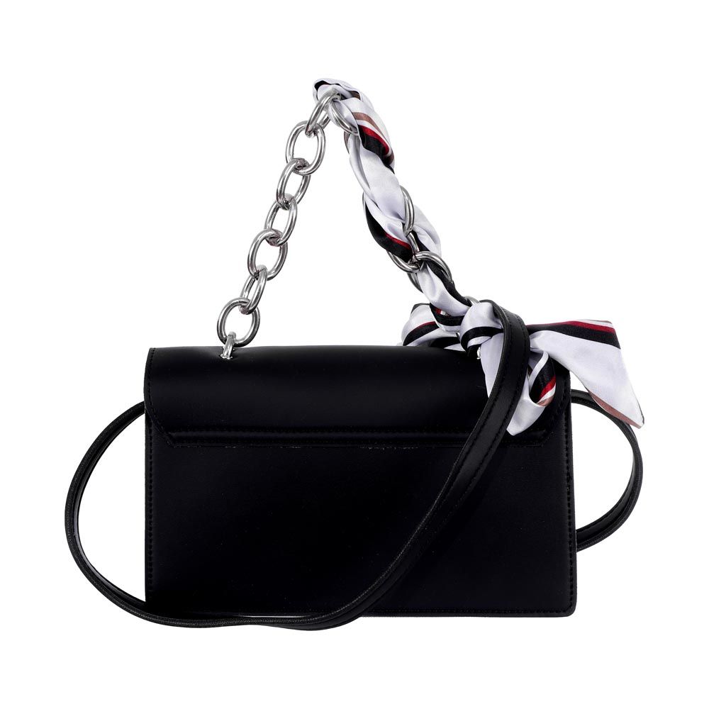 MINISO Zipper Printed Crossbody Bag(Black)