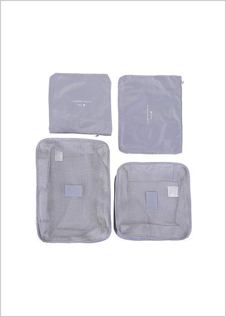 Foldable Travel Organizer Bag 4 Pack Grey MINISO