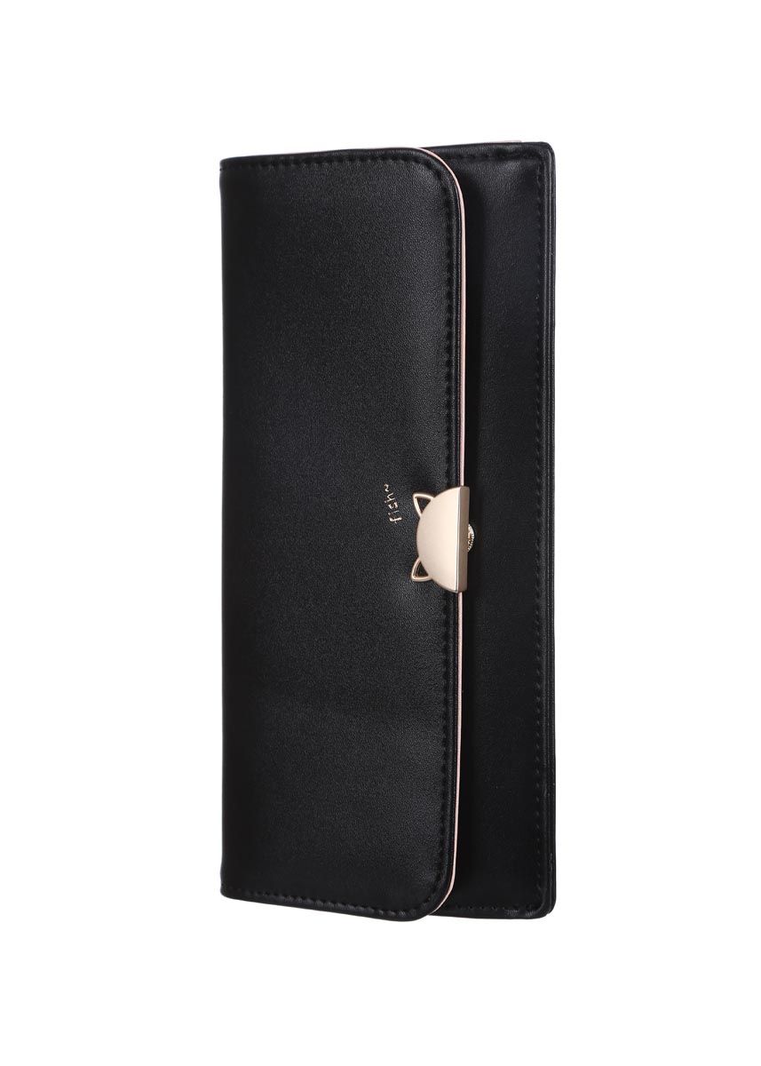 Women's Japanese Cat Long Wallet(Black) - MINISO