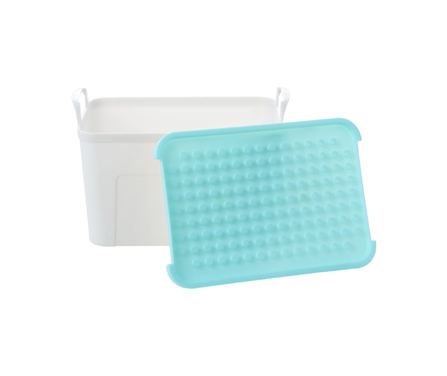 Bicolor Stackable Storage Box (S)(Blue+White)