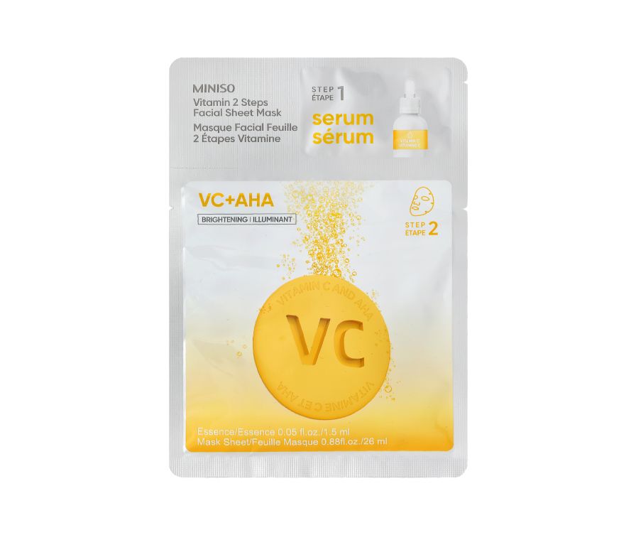 MINISO Vitamin 2 Steps Facial Sheet Mask (VC+AHA)